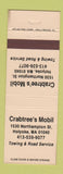 Matchbook Cover - Crabtree's Mobil oil gas Holyoke MA WEAR