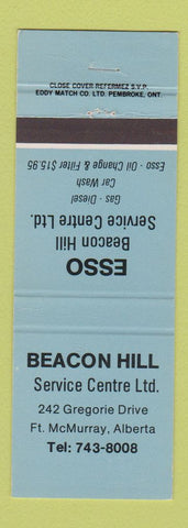 Matchbook Cover - Esso oil gas Beacon Hill Fort McMurray AB WEAR