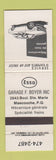 Matchbook Cover - Esso oil gas Garage F Boyer Mascouche QC