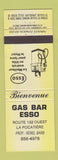 Matchbook Cover - Esso oil gas Bar La Pocatiere QC WEAR