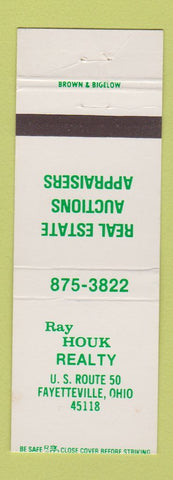 Matchbook Cover - Ray Houk Real Estate Fayetteville OH Auctioneer