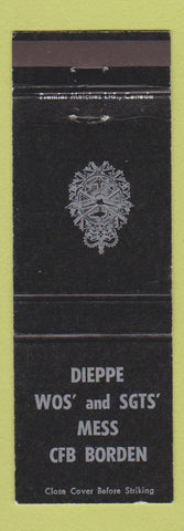 Matchbook Cover - Dieppe WOS SGTS Mess CFB Borden ON Canada Military Canadian