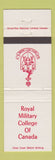 Matchbook Cover - Royal Military College of Canada Canadian