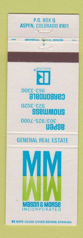Matchbook Cover - Mason Morse Real Estate Aspen Colorado Carbondale