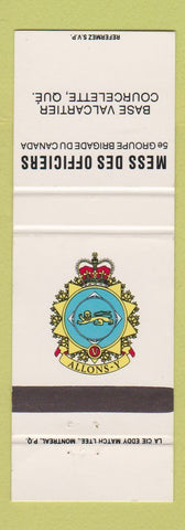 Matchbook Cover - Mess Des Officiers Canada Military Courcelette QC Canadian