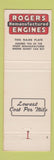 Matchbook Cover - Rogers Engines Auto Parts Tallahassee FL