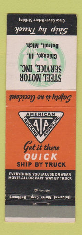 Matchbook Cover - Steel Motor Service Chicago IL Detroit MI Trucking
