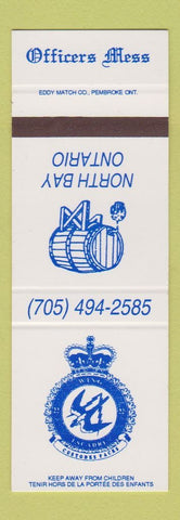 Matchbook Cover - Officers Mess North Bay ON Canada Military SAMPLE