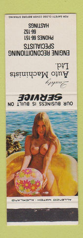 Matchbook Cover - Auto Machinists Hastings New Zealand pinup