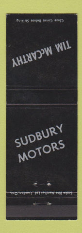 Matchbook Cover - Tim McCarthy Sudbury Motors ON