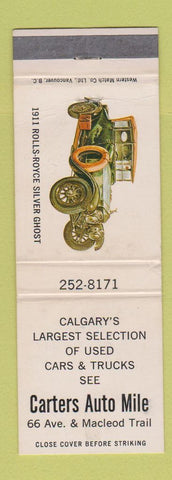 Matchbook Cover - Carters Auto Mile Calgary AB WEAR