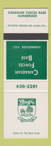 Matchbook Cover - Canadian Forces Base Summerside PEI PE SAMPLE