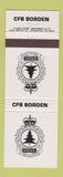 Matchbook Cover - CFB Borden Canada Military Canadian