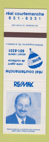 Matchbook Cover - Remax Real Estate Real Courtemanche Longueuil QC SAMPLE