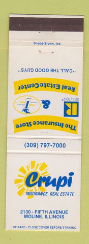 Matchbook Cover - Crupi Insurance Real Estate Moline IL