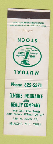 Matchbook Cover - Elmore Insurance Real Estate Belmont NC
