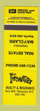 Matchbook Cover - Frontier Real Estate Insurance Osoyoos BC May Clark