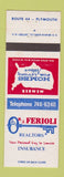 Matchbook Cover - RJ Ferioli Real Estate Insurance Plymouth MA