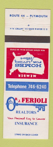 Matchbook Cover - RJ Ferioli Real Estate Insurance Plymouth MA