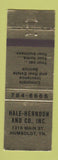 Matchbook Cover - Hale Herndon Real Estate Insurance Humboldt TN