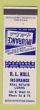 Matchbook Cover - RL Hall Insurance Real Estate