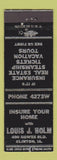Matchbook Cover - Louis Holm Insurance Real Estate Clinton IA