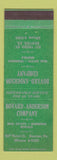 Matchbook Cover - Bovard Anderson Real Estate Insurance Beaver PA