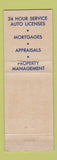 Matchbook Cover - Stuart Buzby Real Estate Insurance Philadelphia PA