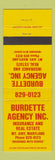Matchbook Cover - Burdette Insurance Real Estate Mount Airy MD