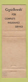 Matchbook Cover - John Weiss Cegielkowski Real Estate Philadelphia PA