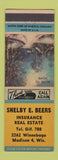 Matchbook Cover - Shelby Beers Insurance Real Estate Madison WI