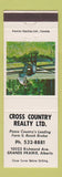 Matchbook Cover - Cross County Real Estate Grande Prairie AB