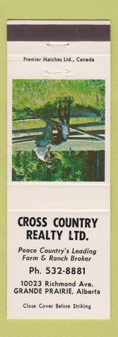 Matchbook Cover - Cross County Real Estate Grande Prairie AB