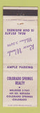 Matchbook Cover - Colorado Springs Real Estate Reese Warde WEAR