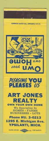 Matchbook Cover - Art Jones Real Estate Ypsilanti MI