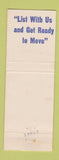 Matchbook Cover - Art Jones Real Estate Ypsilanti MI