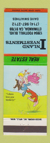 Matchbook Cover - Inland Investments Real Estate Etiwanda CA hillbilly