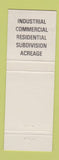 Matchbook Cover - Inland Investments Real Estate Etiwanda CA hillbilly