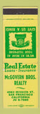 Matchbook Cover - McGovern Bros Real Estate San Francisco CA