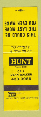 Matchbook Cover - Hunt Real Estate Dean Walker WEAR