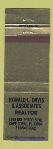Matchbook Cover - Ronald Davis Real Estate Cape Coral FL