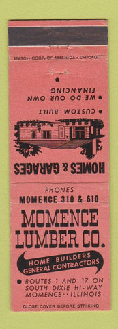 Matchbook Cover - Momence Lumber IL WEAR
