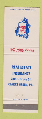 Matchbook Cover - Dick O'Dea Real Estate Insurance Clarks Green PA