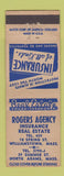 Matchbook Cover - Rogers Real Estate Insurance Williamstown North Adams MA