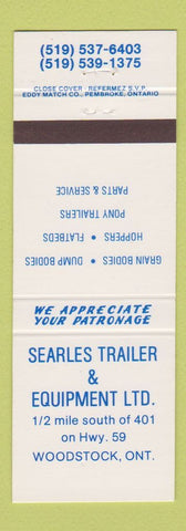 Matchbook Cover - Searles Trailer and Equipment Woodstock ON