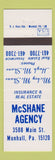Matchbook Cover - McShane Agency Real Estate Munhall PA