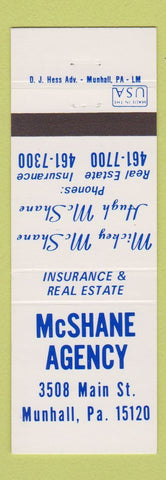 Matchbook Cover - McShane Agency Real Estate Munhall PA