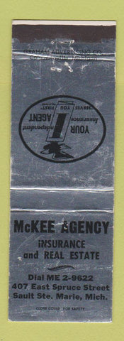 Matchbook Cover - McKee Insurance Real Estate Sault Ste Marie MI WEAR