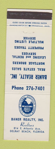 Matchbook Cover - Baner Real Estate Delray Beach FL