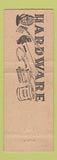 Matchbook Cover - Griffin's Hardware Westinghouse Appliances Quincy MI WHITE